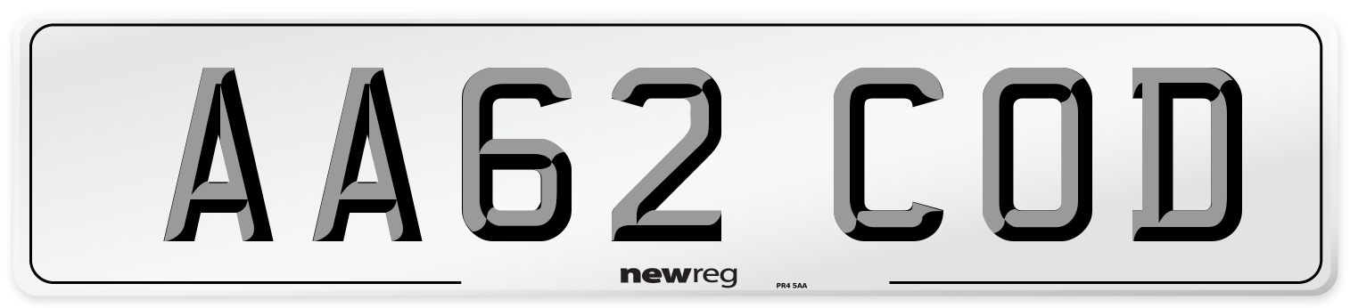 AA62 COD Number Plate from New Reg